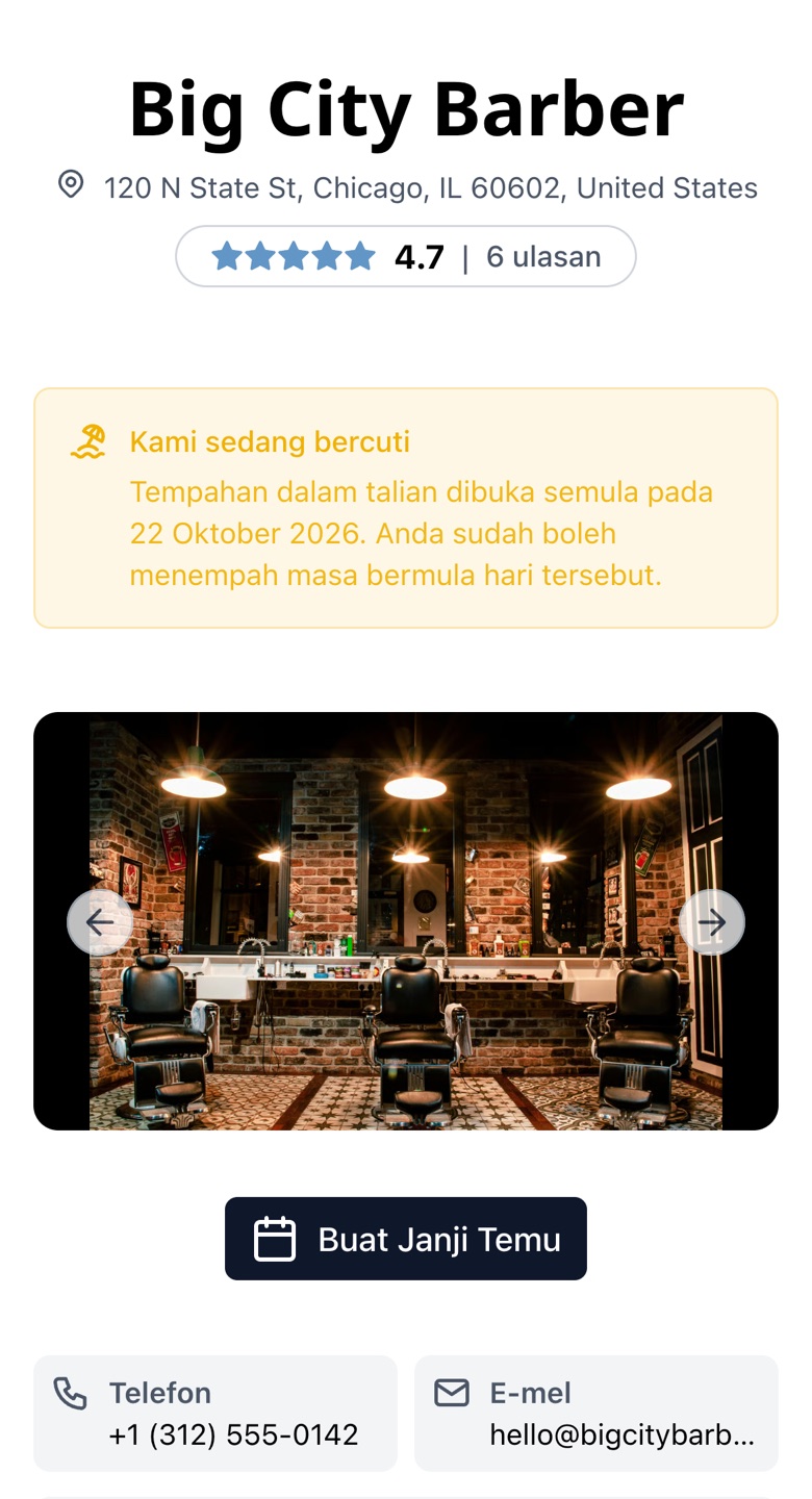 Nak Bercuti? Halaman Tempahan Anda Terus Berfungsi